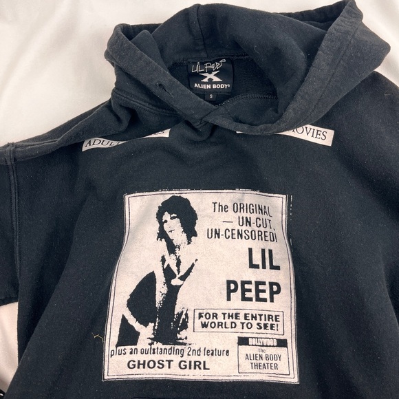 Lil Peep x Alien Body Ghost Girl hoodie black sweatshirt - Picture 1 of 3